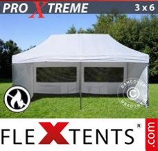 Schnellbauzelt FleXtents Xtreme 3x6m Weiß, Flammenhemmend, mit 6 wänden