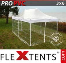 Schnellbauzelt FleXtents Xtreme 3x6m Transparent, mit 6 wänden