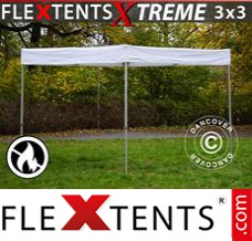 Schnellbauzelt FleXtents® Xtreme Exhibition 3x3m, Weiß, flammfest