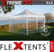 Schnellbauzelt FleXtents Xtreme 3x3m Transparent, mit 4 wänden