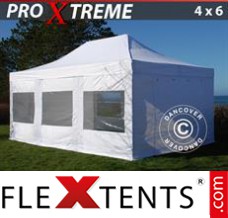 Schnellbauzelt FleXtents Xtreme 4x6m Weiß, mit 8 wänden