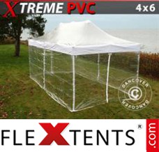 Schnellbauzelt FleXtents Xtreme 4x6m Transparent, mit 8 wänden