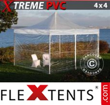 Schnellbauzelt FleXtents Xtreme 4x4m Transparent, mit 4 wänden