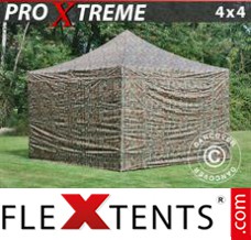 Schnellbauzelt FleXtents Xtreme 4x4m Camouflage, mit 4 wänden