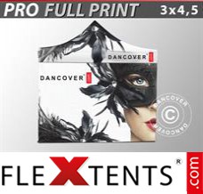 Schnellbauzelt FleXtents PRO mit vollflächigem Digitaldruck, 3x4,5m, inkl. 4...