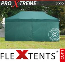 Schnellbauzelt FleXtents Xtreme 3x6m Grün, mit 6 wänden