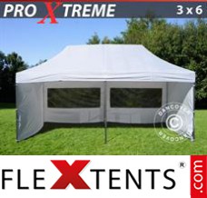 Schnellbauzelt FleXtents Xtreme 3x6m Weiß, mit 6 wänden